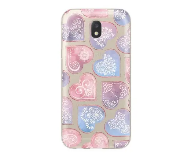 Protectie Spate Lemontti Art Hearts LMSAJ330M27 pentru Samsung Galaxy J3 2017 (Multicolor)