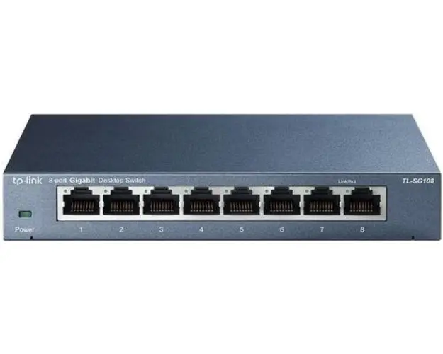 Switch TP-Link TL-SG108&#44; 8 porturi, Gigabit, Carcasa metalica