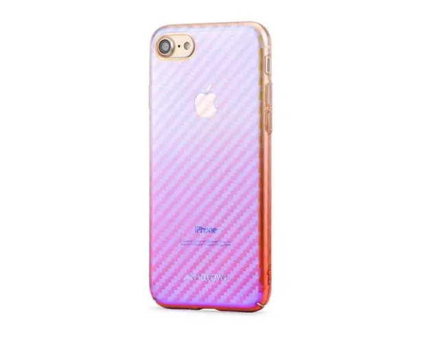 Protectie Spate Meleovo Cameleon Flash Carbon MLVFCIPH8PP pentru iPhone 8 (Mov/Albastru)