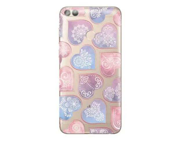 Protectie Spate Lemontti Art Hearts LMSAHPSM27 pentru Huawei P Smart (Multicolor)