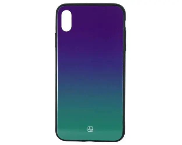 Protectie Spate Just Must Glass Print Purple Green JMGPIPXSMPG pentru iPhone XS Max (Verde)