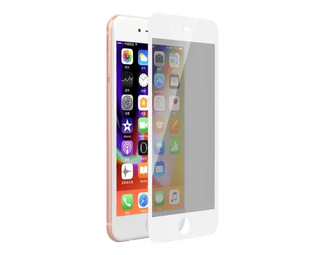 Folie Protectie Sticla Temperata Devia Privacy Full DVPVFIPH8PWH pentru iPhone 8 Plus / 7 Plus White (Transparent/Alb)
