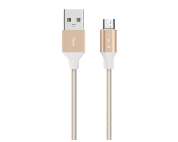 Cablu de date Devia Gracious DVGRAMICROCG, MicroUSB, 1 m (Auriu)