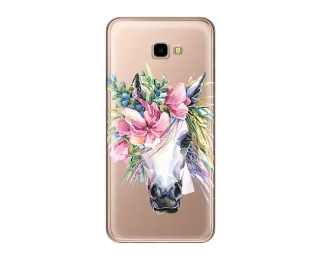 Protectie Spate Lemontti Art Watercolor Unicorn LEMHSPJ4PTWU pentru Samsung Galaxy J4 Plus (Multicolor)