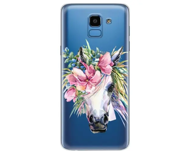 Protectie Spate Lemontti Art Watercolor Unicorn LEMHSPJ618TWU pentru Samsung Galaxy J6 2018 (Multicolor)