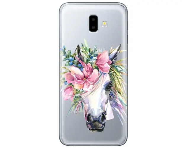 Protectie Spate Lemontti Art Watercolor Unicorn LEMHSPJ6PTWU pentru Samsung Galaxy J6 Plus (Multicolor)