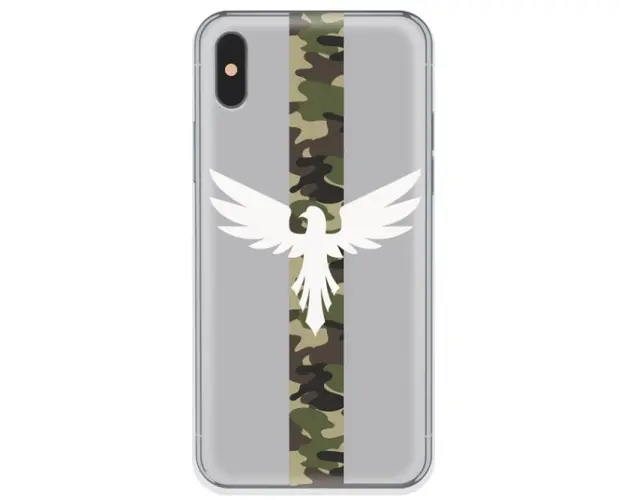 Protectie Spate Lemontti Art Army Eagle LEMHSPXSAE pentru iPhone X (Multicolor)