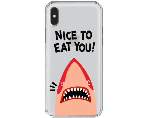 Protectie Spate Lemontti Art Nice To Eat You LEMHSPXSNEY pentru iPhone X (Multicolor)