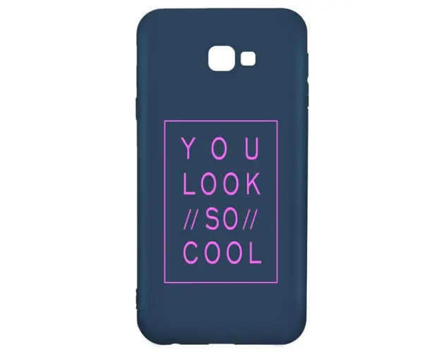 Protectie Spate Lemontti Blue Silky Art You Look So Cool LMASAJ4PM05 pentru Samsung Galaxy J4 Plus (Albastru/Roz)
