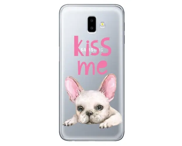 Protectie Spate Lemontti Art Pug Kiss LMSAJ610M28 pentru Samsung Galaxy J6 Plus (Multicolor)