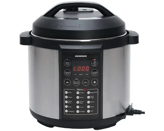 Multicooker Heinner HPCK-6IX, Timer, 14 programe, Display LED, Gatire aburi/sub presiune, 1000W (Negru/Gri)