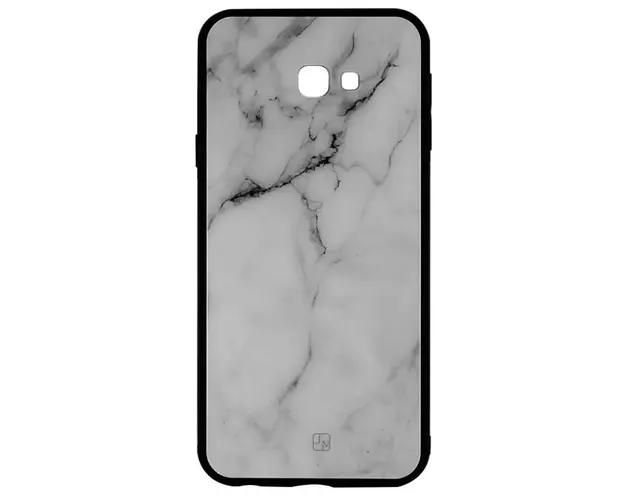 Protectie Spate Just Must Glass Print White Marble JMGPJ4PWHM pentru Samsung Galaxy J4 Plus (Multicolor)