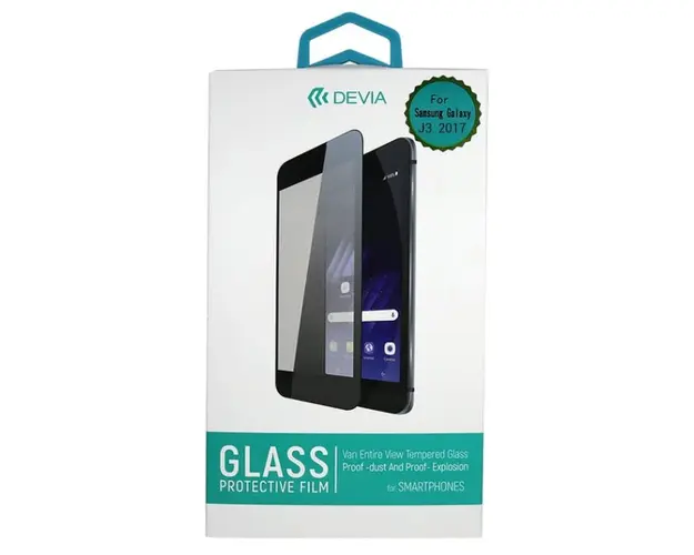 Folie Protectie Sticla Temperata Devia Frame DVFOLJ330BK pentru Samsung Galaxy J3 2017 (Transparent/Negru)