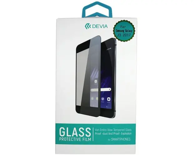 Folie Protectie Sticla Temperata Devia Frame DVFOLJ330GD pentru Samsung Galaxy J3 2017 (Transparent/Auriu)