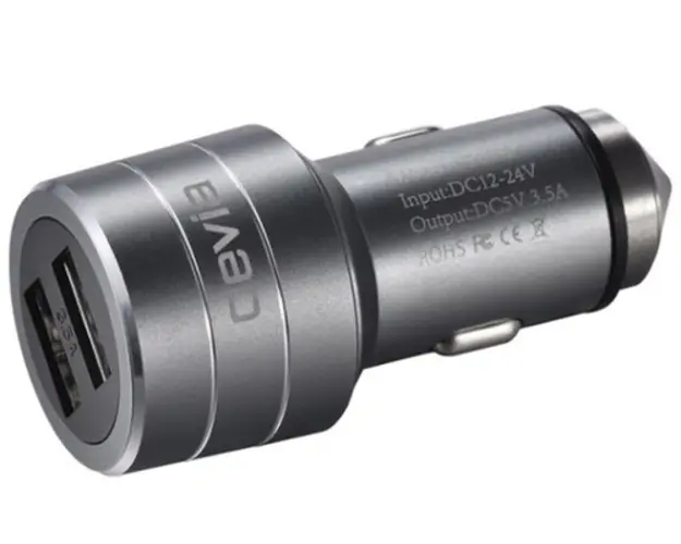 Incarcator Auto Devia 3.5A Battle Dual USB Emergency Hammer DVBATIA2USBB (Negru)