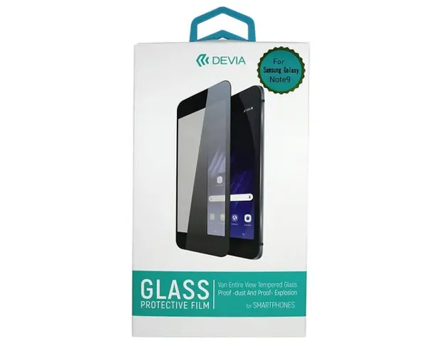 Folie Protectie Sticla Temperata Devia 3D Case Friendly DV3DCFN960BK pentru Samsung Galaxy Note 9 (Transparent/Negru)