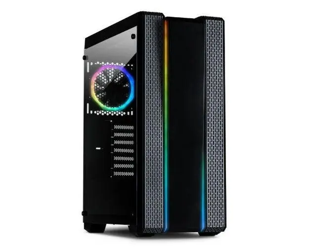 Carcasa Inter-Tech S-3901 Impulse, Tempered glass (Negru)