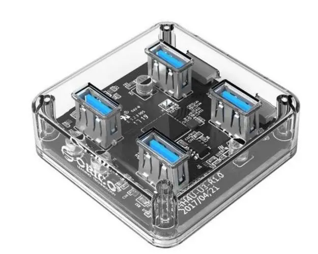 Hub USB Orico MH4U, 4 x USB 3.0 (Transparent)