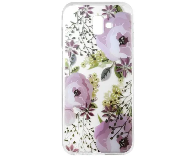Protectie spate Lemontti Silicon Art Flowers LEMHSPJ6PTF, pentru Samsung Galaxy J6 Plus (Multicolor)