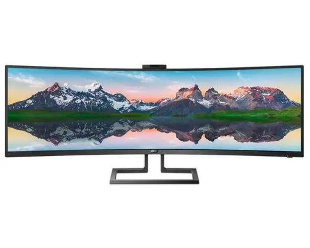 Monitor LCD VA Philips 48.8inch 499P9H/00, Dual Quad HD (5120 x 1440), HDMI, DisplayPort, Ecran Curbat, Boxe (Negru)