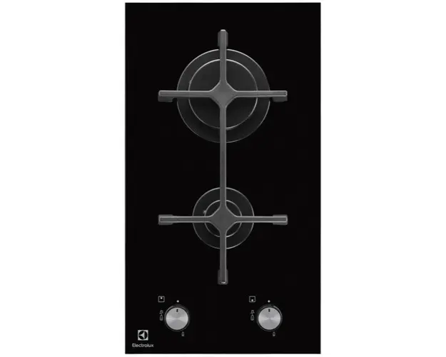 Plita incorporabila Domino Electrolux EGC3322NVK, Gaz, 2 arzatoare, 30 cm, Aprindere electrica integrata (Negru)