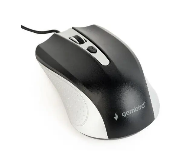 Mouse Gembird MUS-4B-01, Optic, 1200 DPI (Negru/Argintiu)