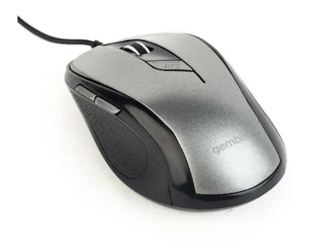 Mouse Gembird MUS-6B-01-BG, 1600 DPI, Optic (Negru/Gri) 