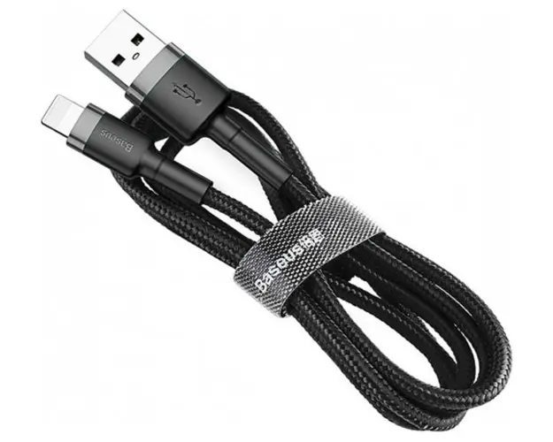 Cablu de date Baseus Cafule Special Edition, Lightning, 1 m (Negru)