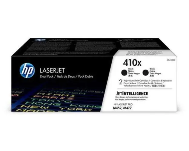 Pachet toner HP 410X, 6500 pagini, 2 buc. (Negru)