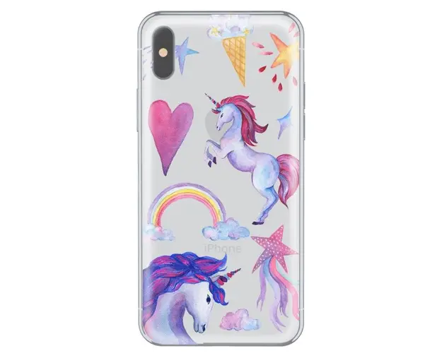 Protectie Spate Lemontti Art Unicorn LMSAIPHXM31 pentru iPhone X (Multicolor)