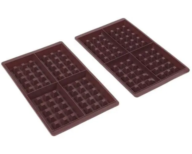 Set 2 forme silicon pentru wafe Kitchen Artist (Maro)
