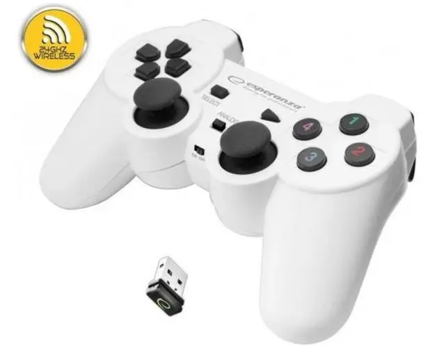 Controller Esperanza Gladiator EGG108W, Wireless, PC/PS3 (Alb)
