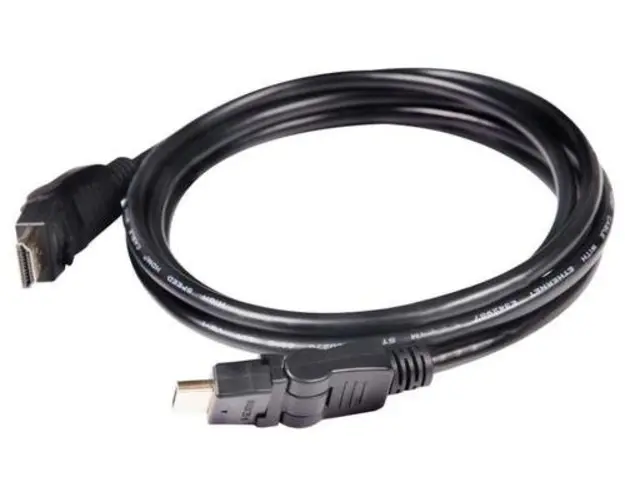 Cablu Club 3D CAC-1360, Conectori Rotativi la 360 de grade, HDMI 2.0, 4K UHD, 60Hz, 2m (Negru)