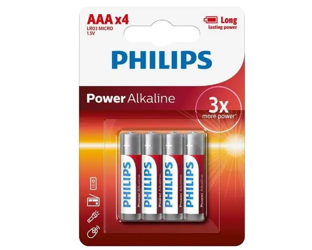 Baterii Philips Power Alkaline LR03P4B/10, AAA, 4 buc