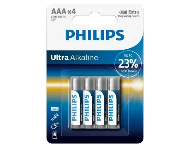Baterii Philips Ultra Alkaline AAA,4 buc