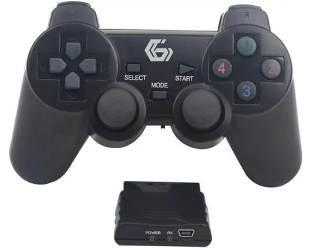 Controller Gembird JPD-WDV-01, Wireless, PC/PS2/PS3 (Negru)