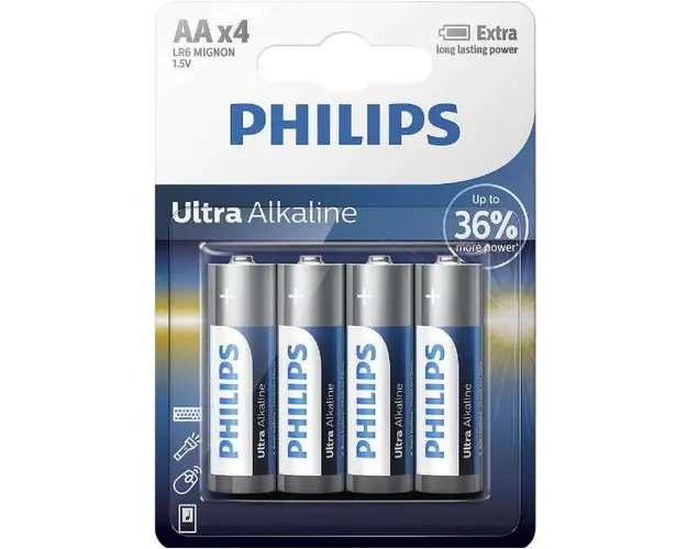 Baterii Philips Ultra Alkaline LR6E4B/10, AA, 4 buc