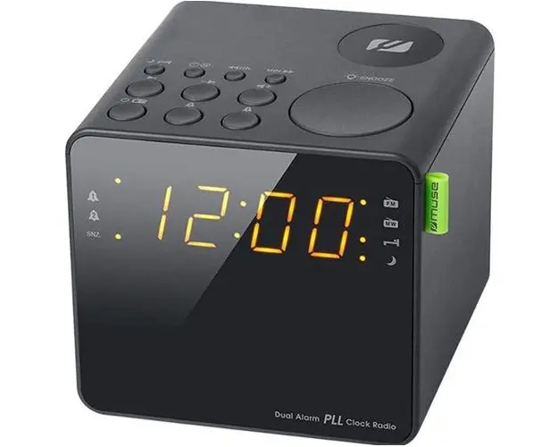 Radio cu Ceas Muse M-187 CR, Dual alarm, AUX in jack (Negru)
