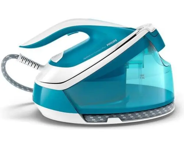 Statie de calcat Philips PerfectCare Compact Plus GC7920/20, Talpa SteamGlide, 6.5 bar, 1.5l, 2400W (Albastru/Alb)