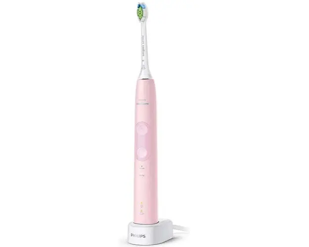 Periuta de dinti electrica Philips Sonicare ProtectiveClean HX6836/24, 62.000 vibratii/min, Senzor presiune, Memento inlocuire capat, Cronometru 2 min, 2 Programe, 1 Capat (Roz/Alb)