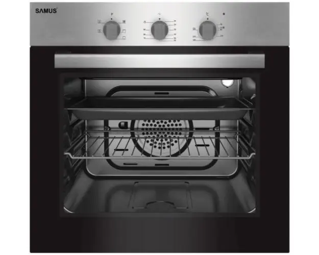 Cuptor incorporabil Samus SC616GTXV, Electric, 56 L, 5 functii (Negru/Inox)