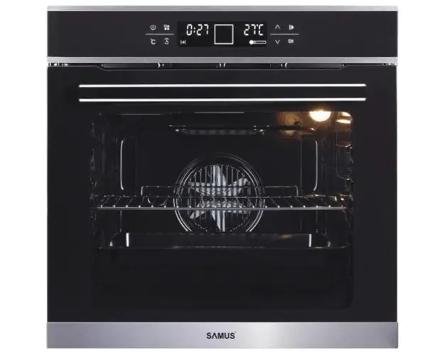 Cuptor incorporabil Samus SC627GDX10, Electric, 75 L, 10 functii (Negru/Inox)