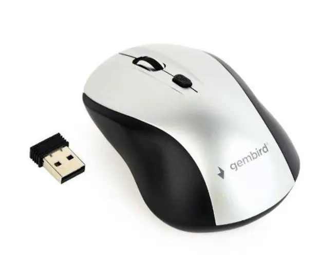 Mouse Wireless Gembird MUSW-4B-02-BS, 1600DPI, Optic (Negru/Argintiu) 