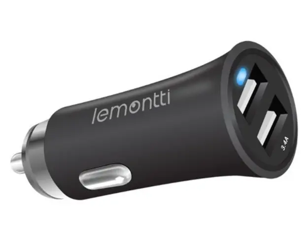 Incarcator Auto Lemontti LIA2UN3A, 3.4A, Dual USB (Negru)