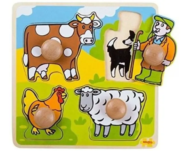 Primul meu puzzle BigJigs BJ520 4 animale domestice (Multicolor)