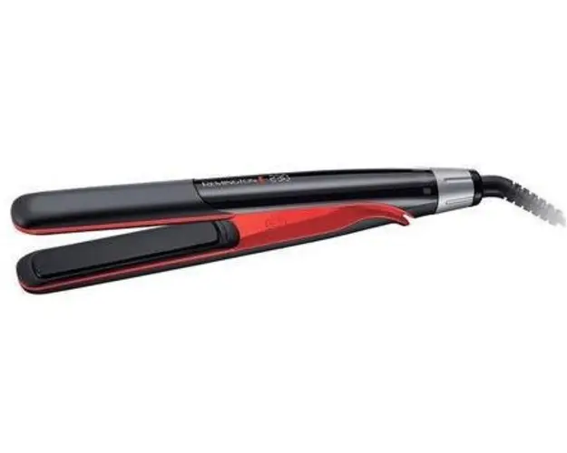 Placa de indreptat parul Remington Ultimate Glide S9700, 160-230 C, Invelis ceramic, Sistem de incalzire dual (Negru/Rosu)