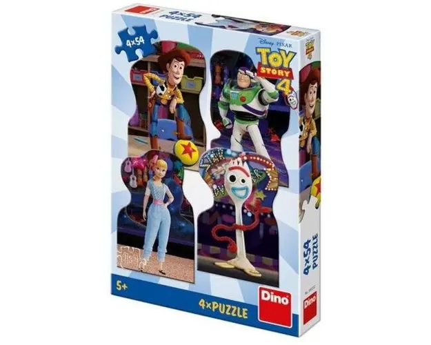 Puzzle 4 in 1 Dino Toys TOY STORY 4, 4 - 8 ani, 4 x 54 piese (Multicolor)