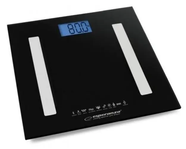 Cantar corporal Esperanza EBS016K, Bluetooth, diagnoza IMC, Android iOS, 8 utilizatori, maxim 180 kg (Negru)
