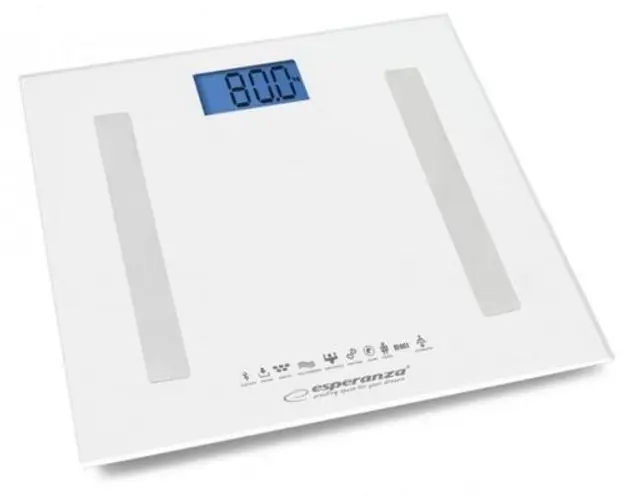 Cantar corporal Esperanza EBS016W, Bluetooth, diagnoza IMC, Android iOS, 8 utilizatori, maxim 180 kg (Alb)