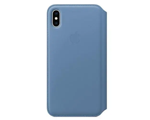 Husa Flip Cover Apple MVFT2ZM/A Leather Folio pentru Apple iPhone XS Max (Albastru)